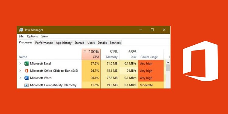 microsoft office click to run high cpu