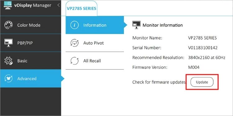 monitor firmware update 1