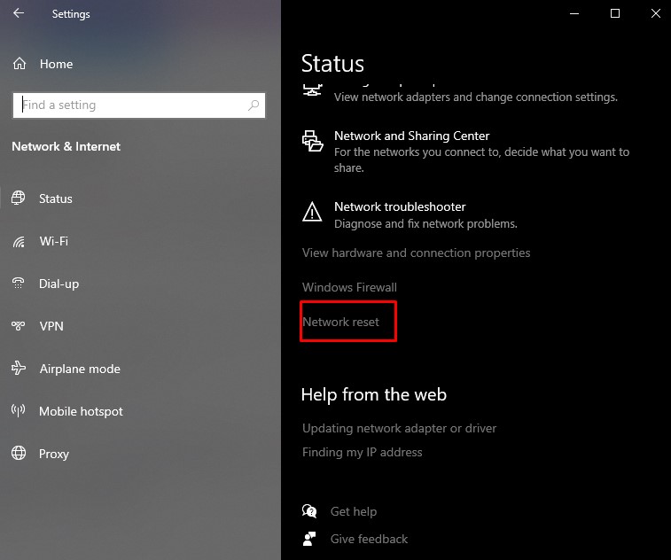 network reset