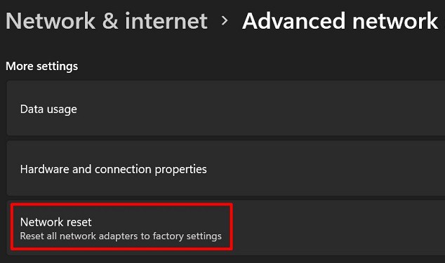 network reset