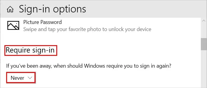 never-require-sign-in-windows-10