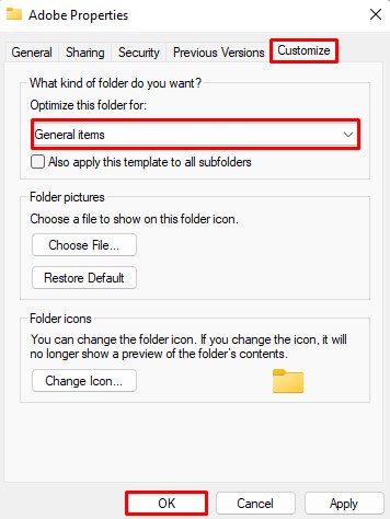 optimize the folder