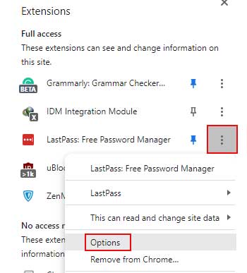options-lastpass