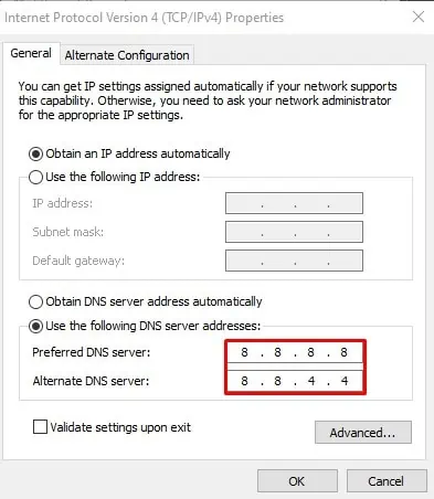 preferred-and-alternate-dns-servers