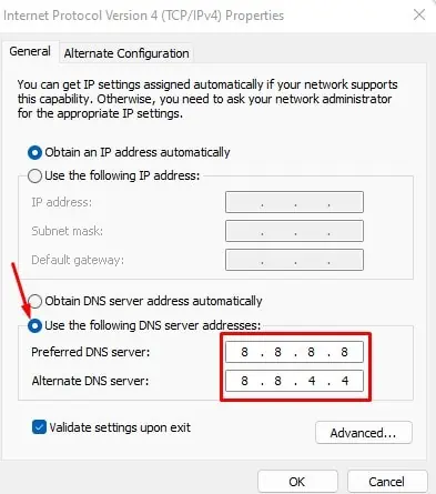 preferred-and-alternate-dns