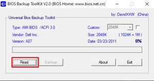 Universal bios backup toolkit 2.0