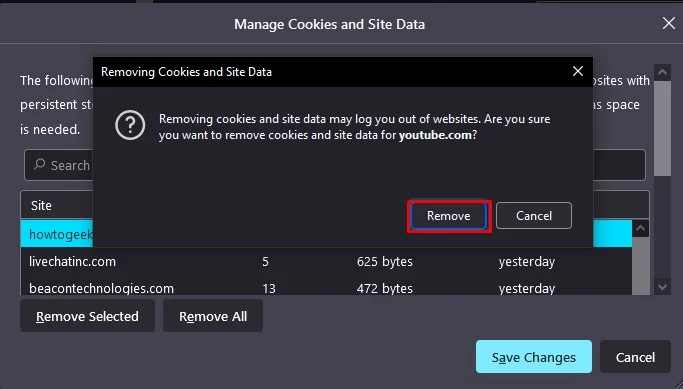 remove-button in firefox