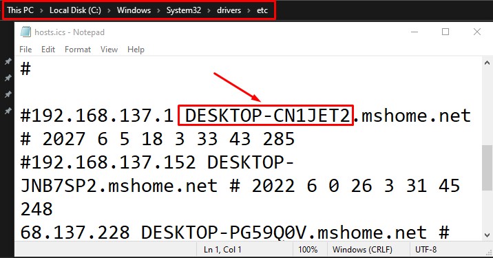 replace hostname with IP address