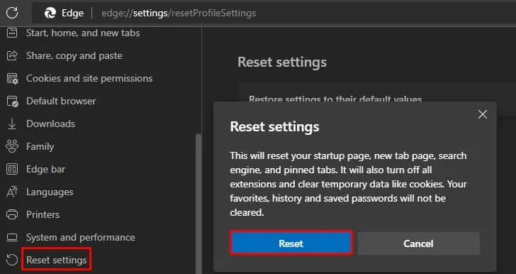 7 Ways to Fix “Access denied on this server” Error 36 reset-microsoft-edge