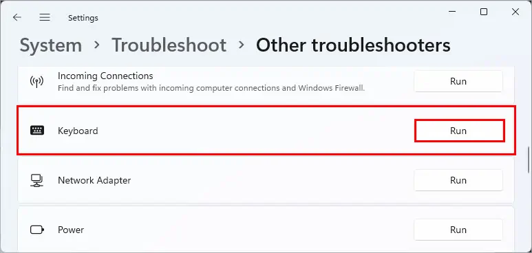 run-keyboard-troubleshooter-windows-11