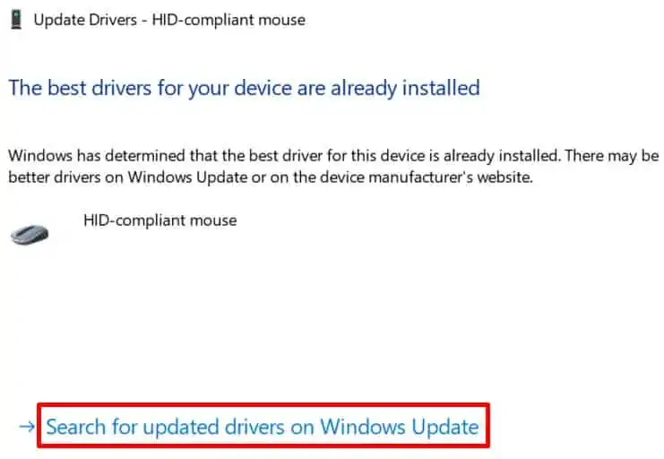 12 Ways to Fix Slow and Lagging Mouse 33 search-for-updated-drivers-on-windows-update