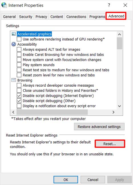 select-advanced-then-click-reset