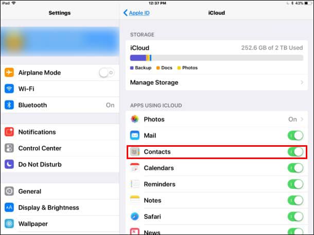 select-contact-from-icloud-in-ipad