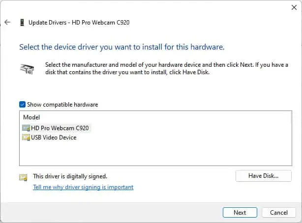 select-the-device-driver