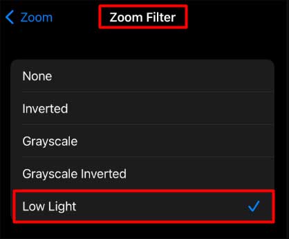 select-zoom-filter-and-then-choose-low-light