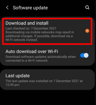 software update for android