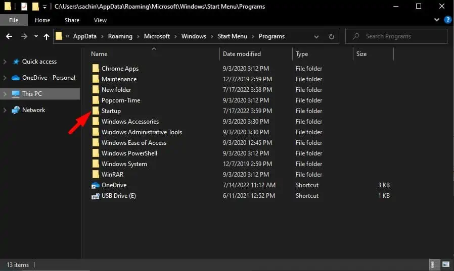 Why is My Task Manager Empty? Here's How to Fix It. 32 startup-menu-startup-folder