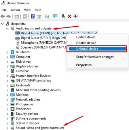 uninstall device