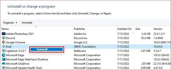 uninstall-kodi