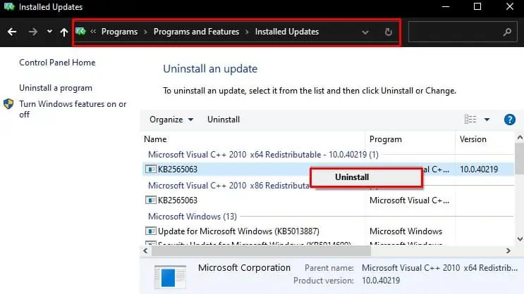 uninstall-the-recent-updates