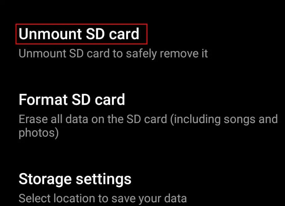 unmount-sdcard