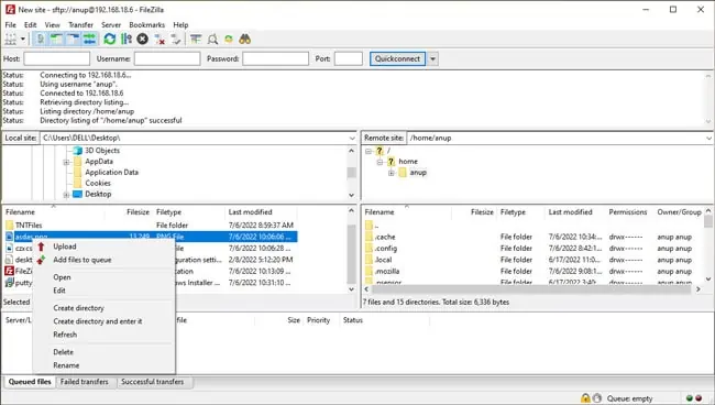 upload-filezilla