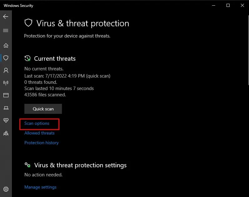 windows-security-scan-options
