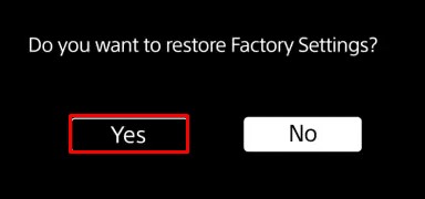 yes reset factory settings on non android sony tv