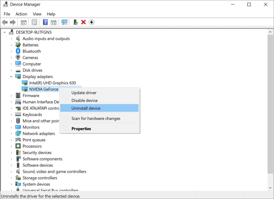 unninstalling drivers