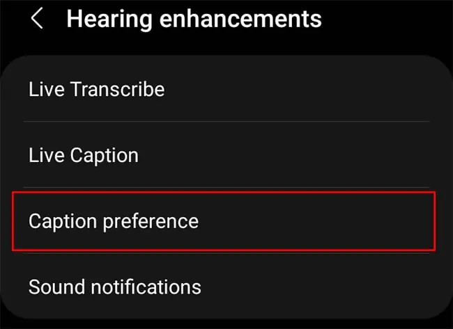 Android-Caption-Prefernce