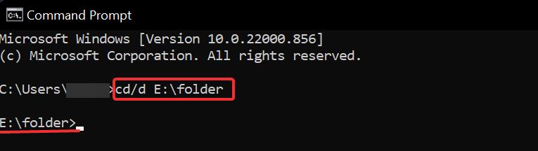 Change folder directory in CMD