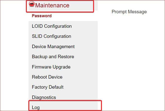 Dashboard of router