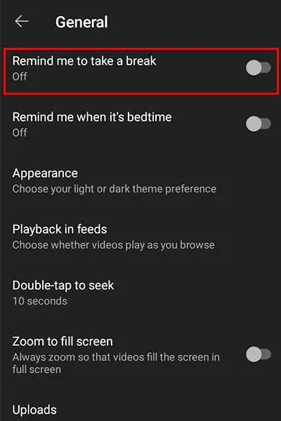 DisableRemindmetotakeabreakYoutube