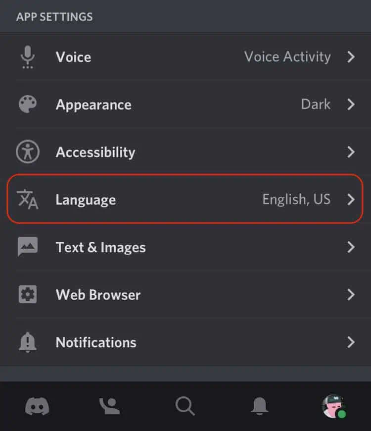 Discord-language-mobile