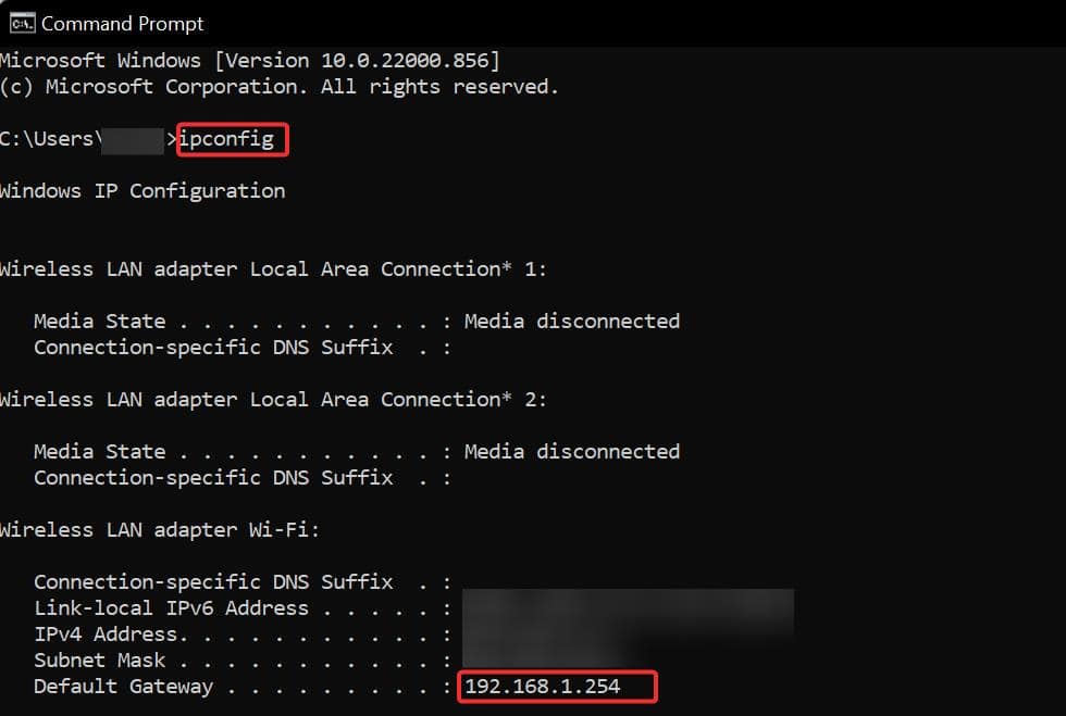 IPconfig CMD