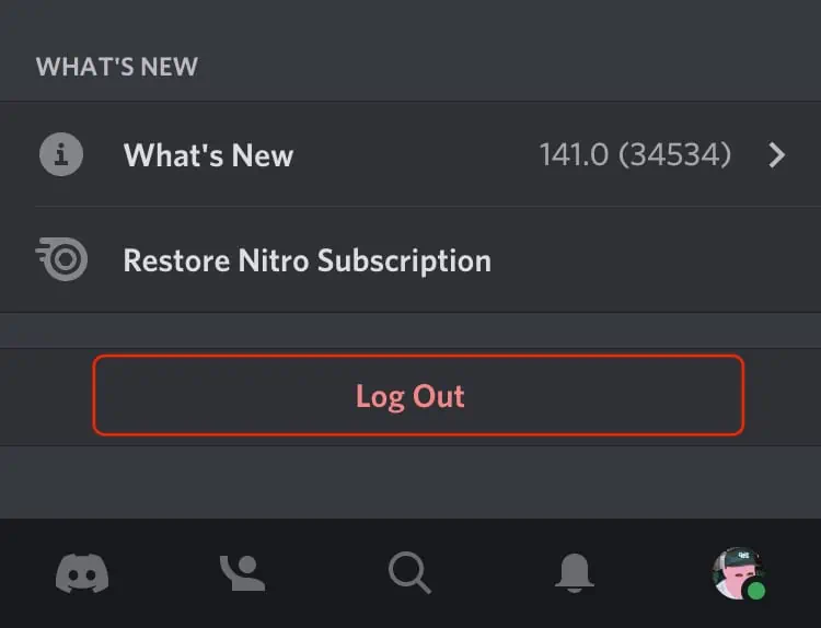 Log-Out-Discord-mobile