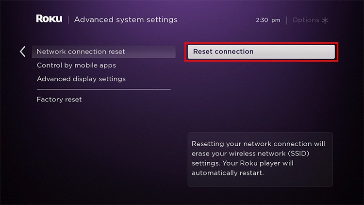 Roku-Advanced-System-Settings-Reset-Network-Connection