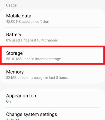 Tap on Storage