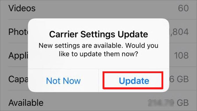 Tap on Update