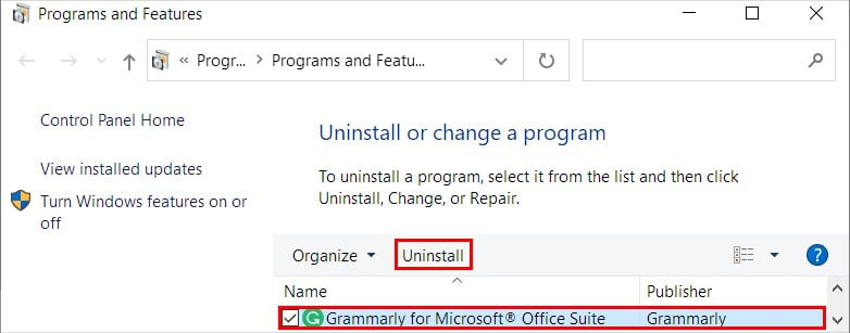 Uninstall-grammarly-for-word-on-windows