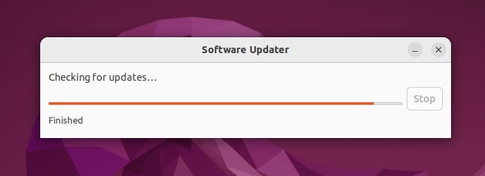 Software Updater in ubuntu