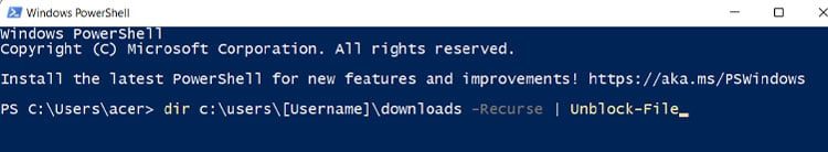 Windows-PowerShell-UnblockFile