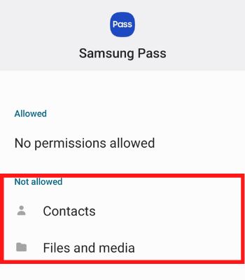 You need to allow these permissions individually Contacts, Files and Media