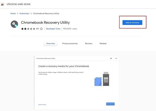 add chromebook recovery utility to chrome