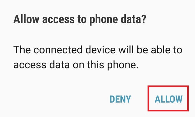 allow access to phone data