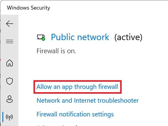 allow an app through firewall