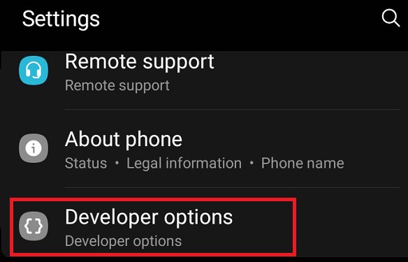 android developer options