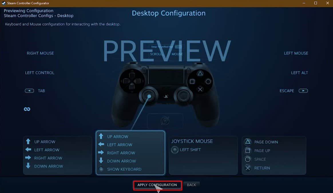 apply recommended desktop config