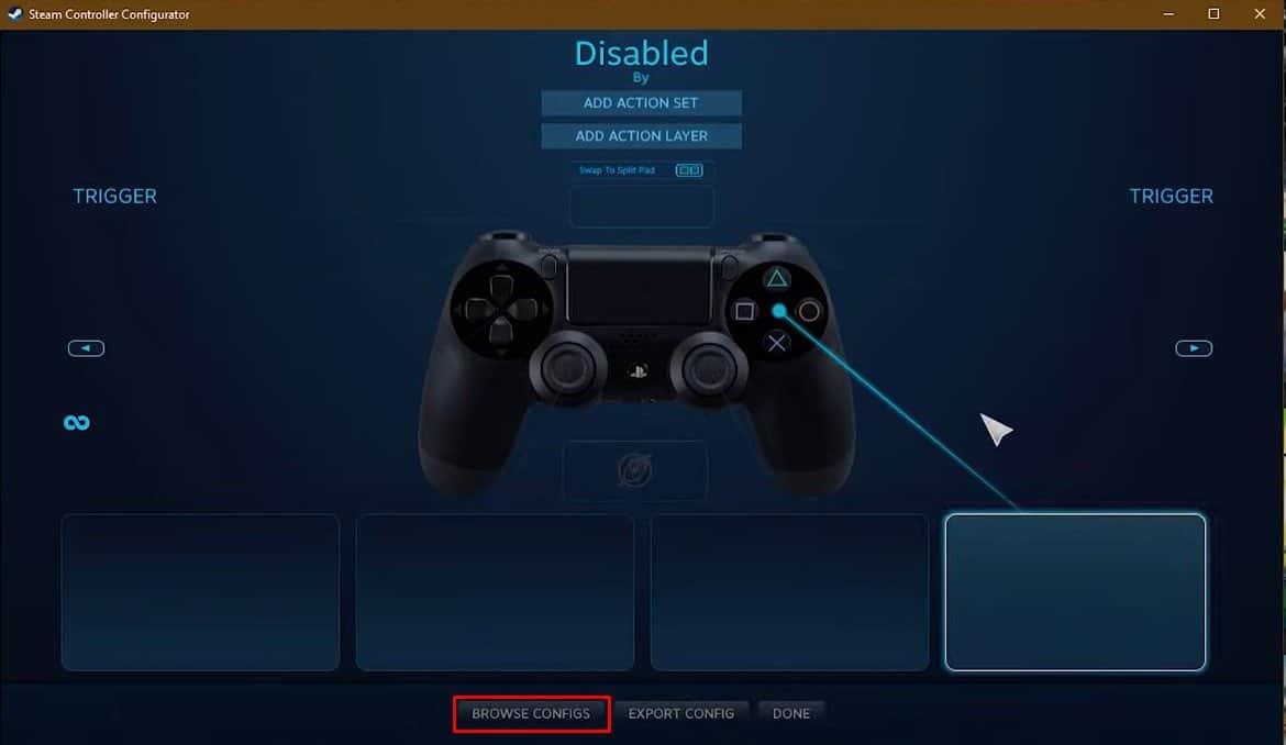 browse controller config
