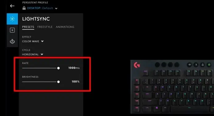 change-rate-and-brightness-in-logitech-ghub